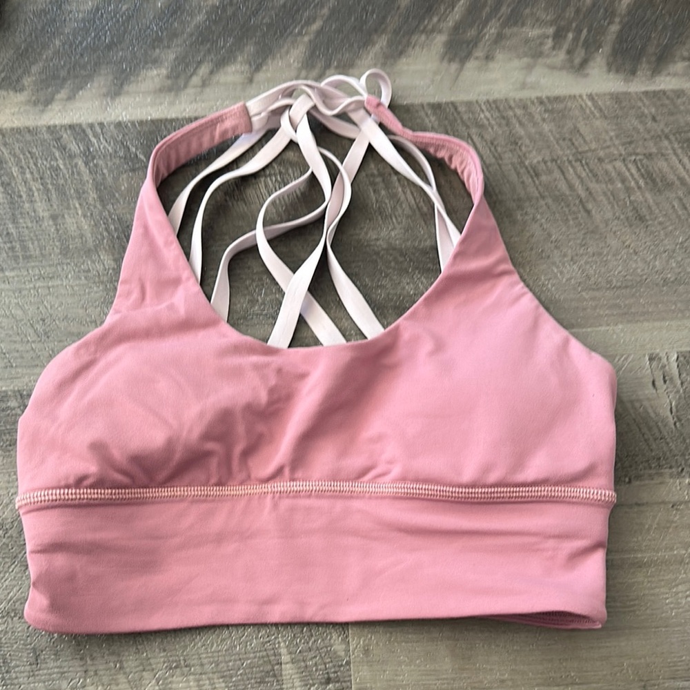 Pink Strappy Sports Bra